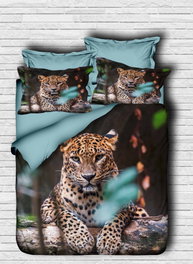 L'essentiel linge de maison Juego de Funda Nórdica Doble 200x220 cm, Microsatén y Algodón, Estampado 3D, Turquesa y Marrón